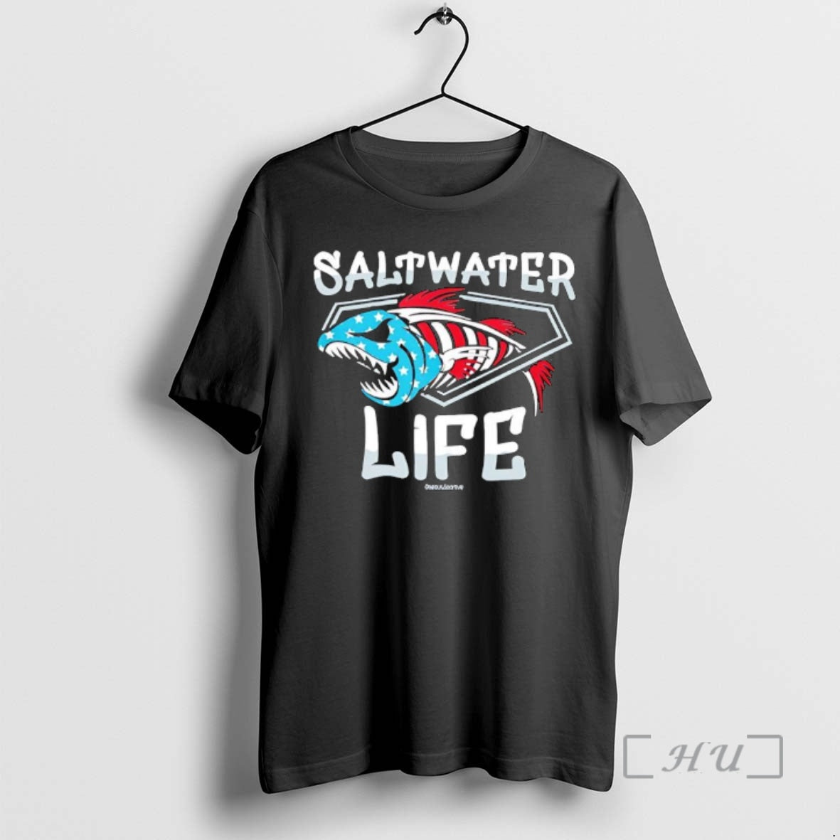 Officials Saltwater Water Life American Flag Fish Graphic