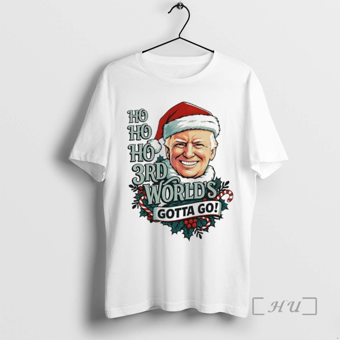 Officials Santa Claus Trump Ho Ho Ho 3rd Worlds Gotta Go Christmas Premium T Shirts