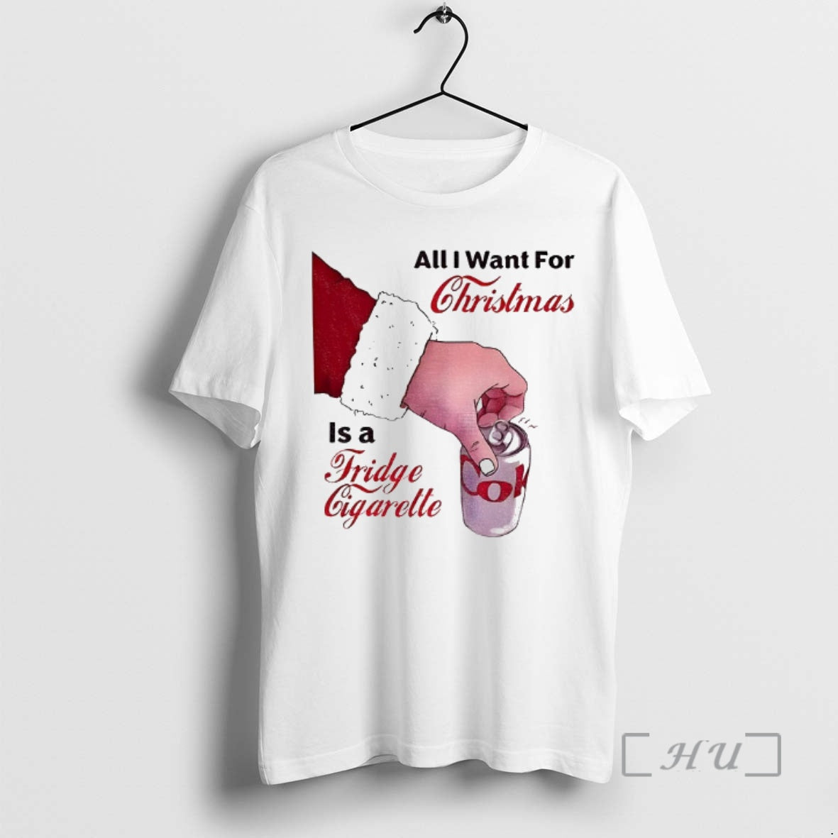 Officials Santa Claus All I Want For Christmas Is A Fridge Cigarette Premium T Shirts