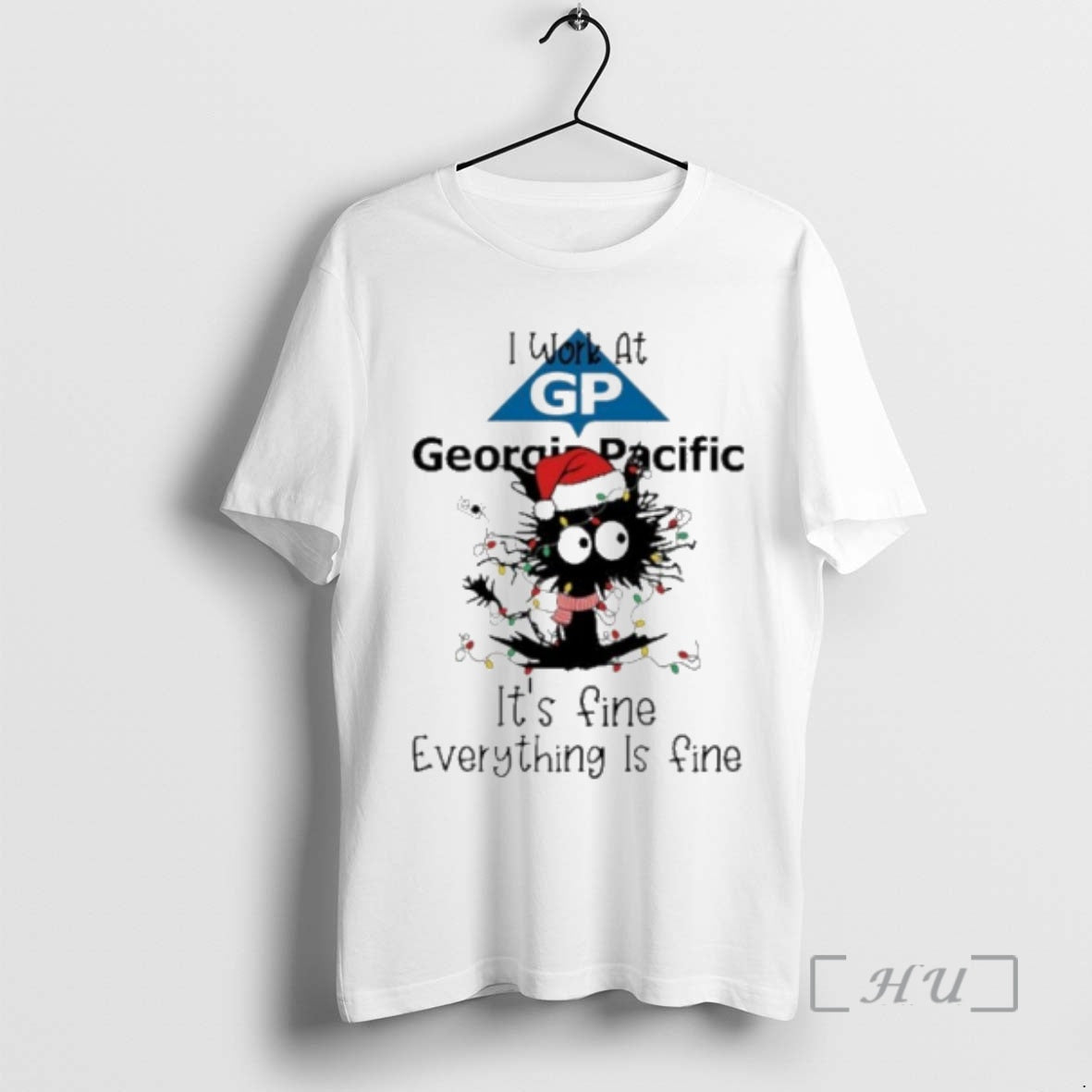Officials Santa Light Cat I Work At Georgia Pacific Its Fine Everything Is Fine Premium
