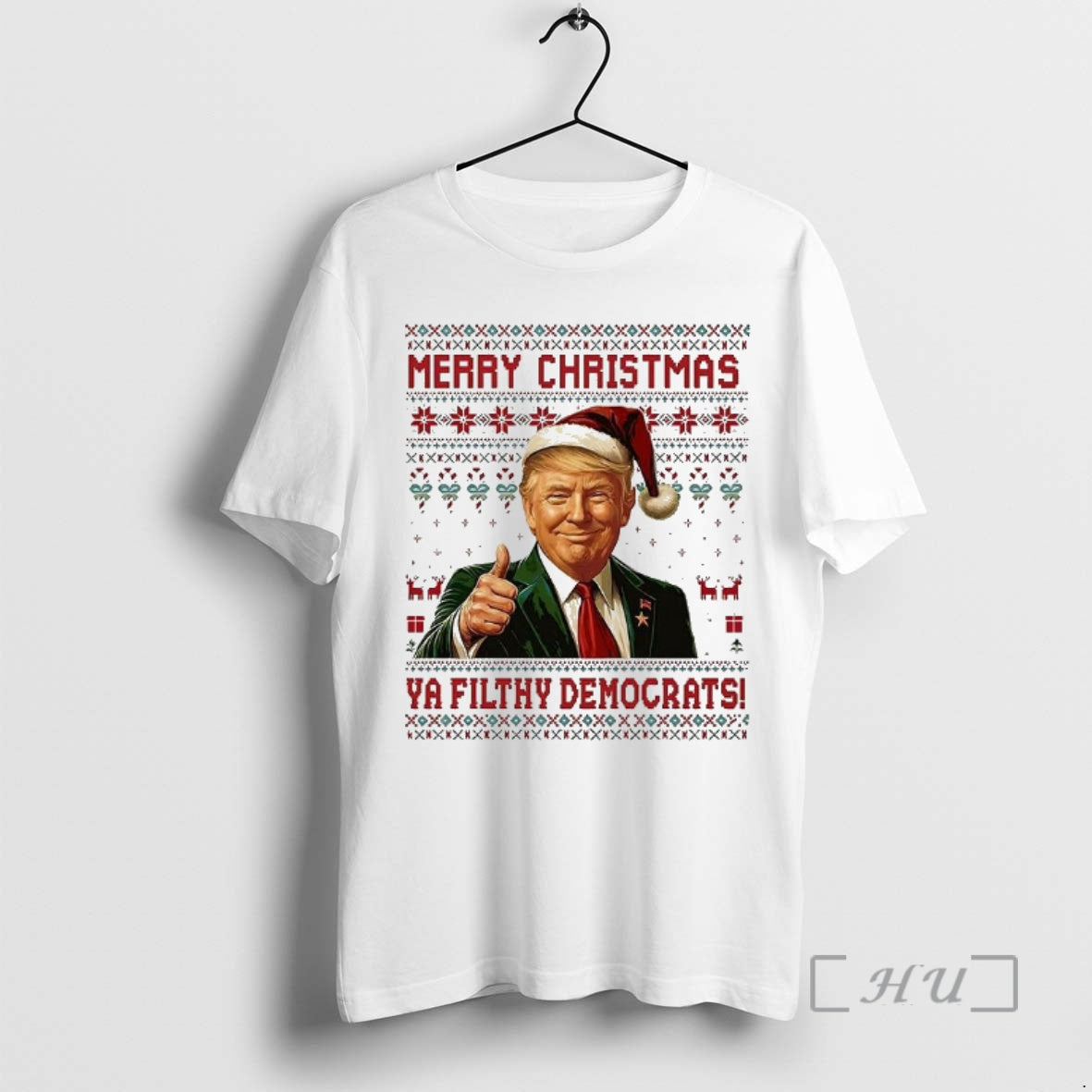 Officials Santa Trump Merry Christmas Ya Filthy Democrats Ugly Christmas