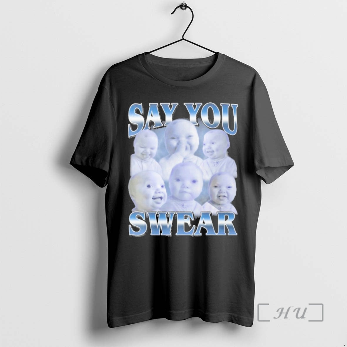 Officials Say You Swear Ai Niche Baby Holding Back Laugh Genz Meme Premium T Shirts