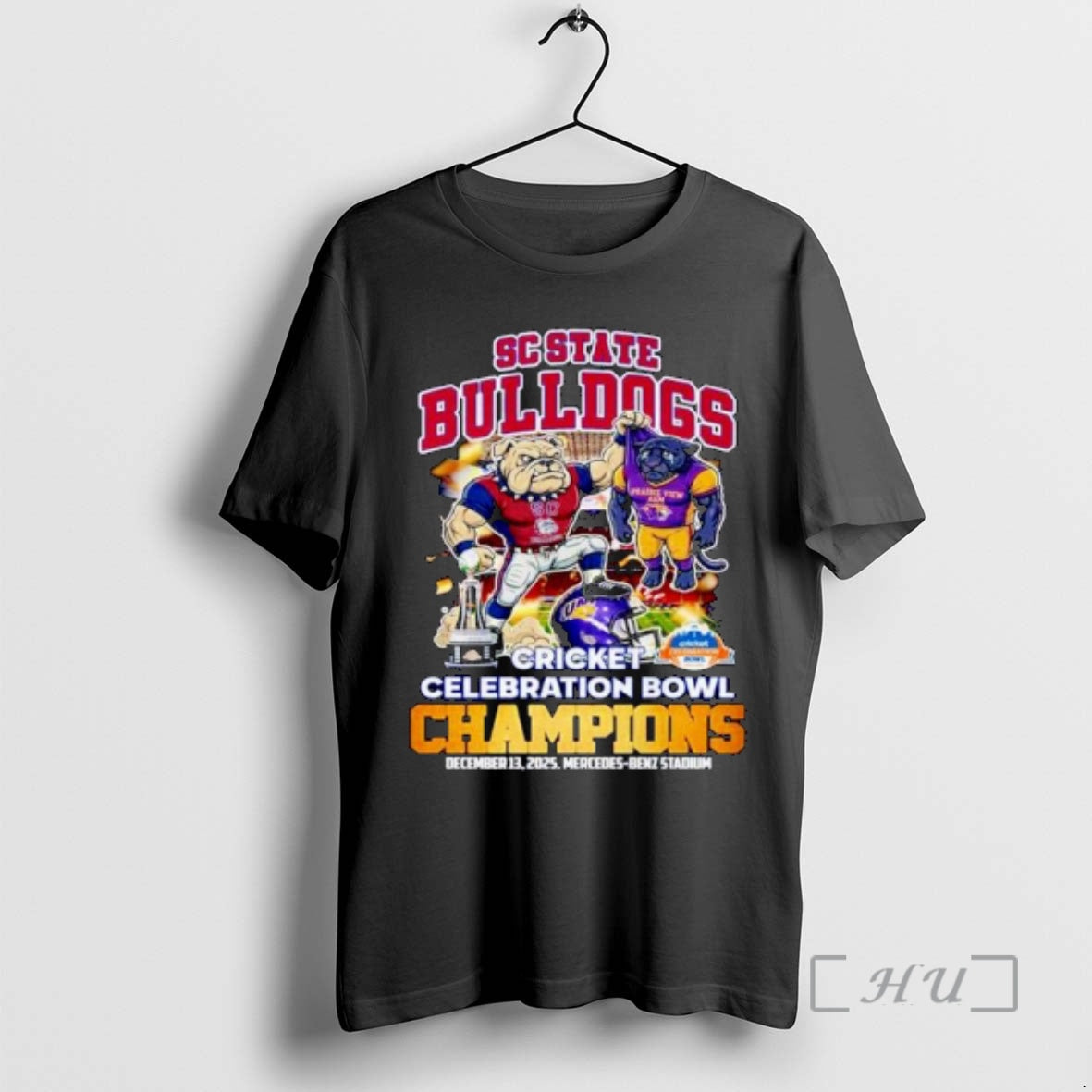 Officials South Carolina State Bulldogs Cricket Celebration Bowl Champions 2025 Mascot Ornaments Premium T Shirts