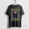 Officials Steve Clark Yes Santa We Can Boogie Ugly Christmas Circle Black Premium T Shirts