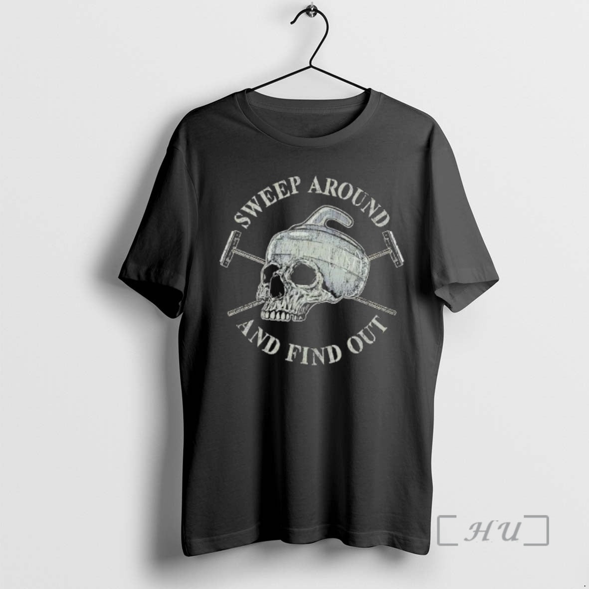 Officials Sweep Around And Find Out Skull Hockey Graphic