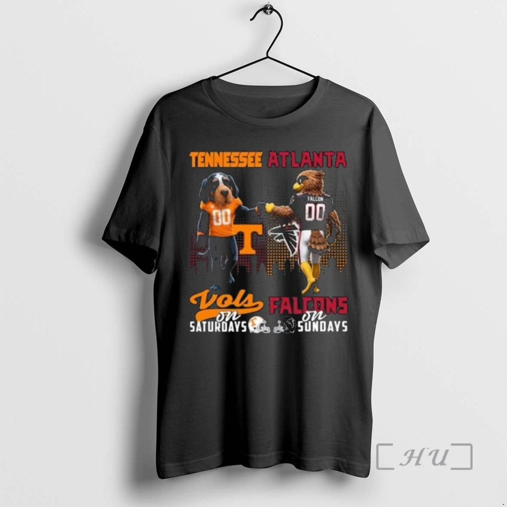 Officials Tennessee Volunteers On Saturdays X Atlanta Falcons On Sundays Mascot 2025 Premium T Shirts