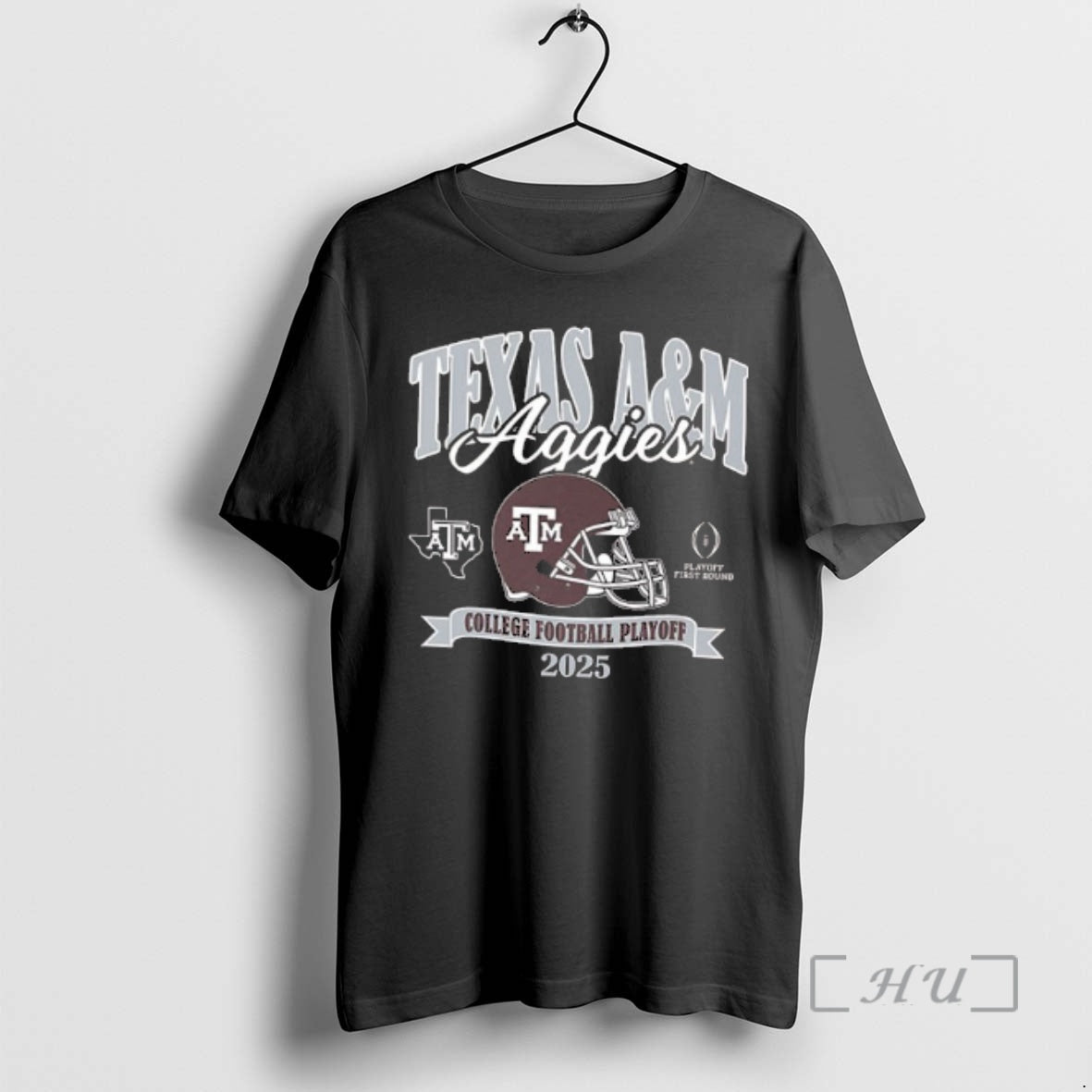 Officials Texas Am Aggies 2025 College Football Playoff Football Helmet 2 Sided Premium T Shirts