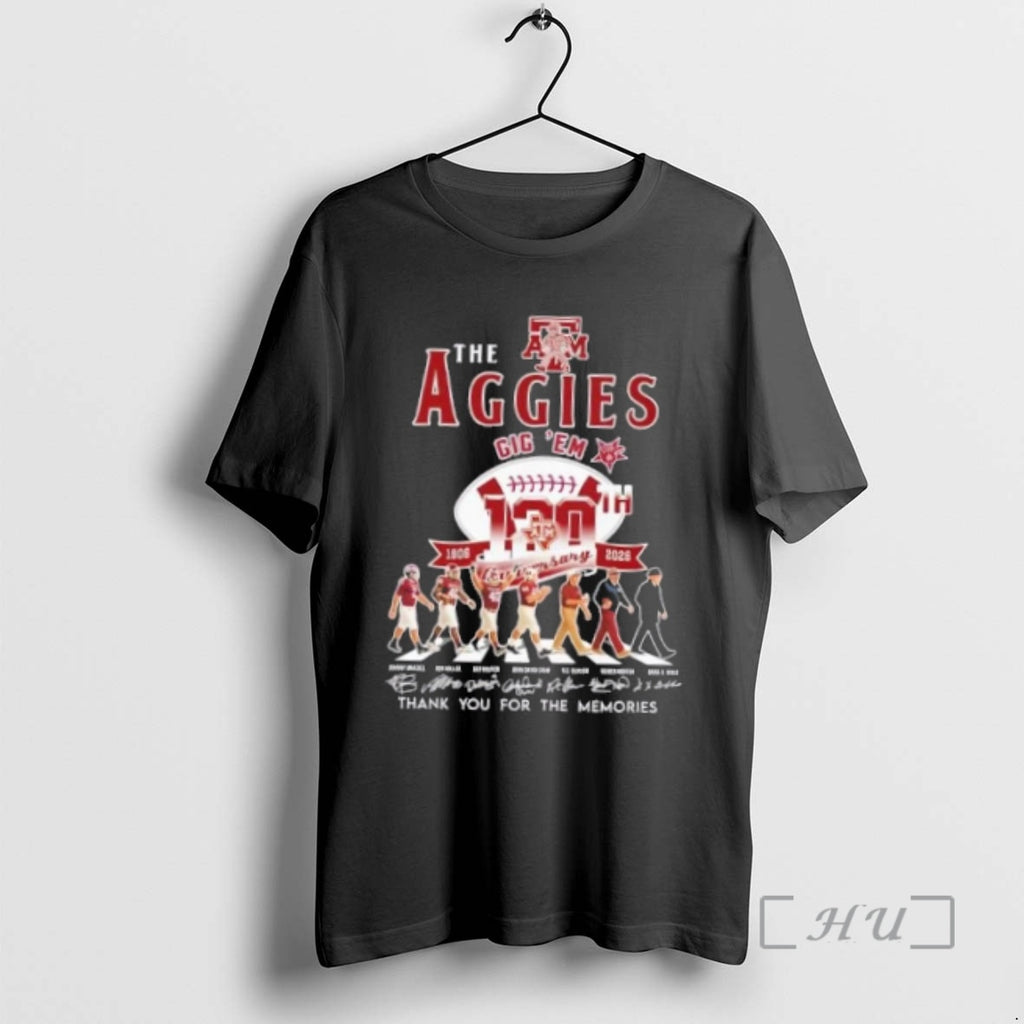 Officials Texas Am Aggies Gig Em 120 Anniversary 1908 2026 Dana X Premium T Shirts