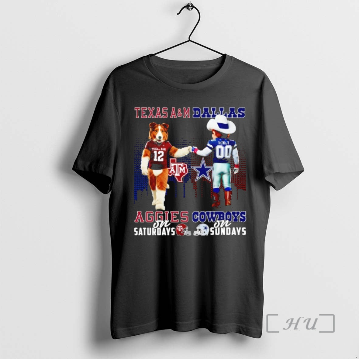 Officials Texas Am Aggies On Saturdays X Dallas Cowboys On Sundays Mascot Premium T Shirts