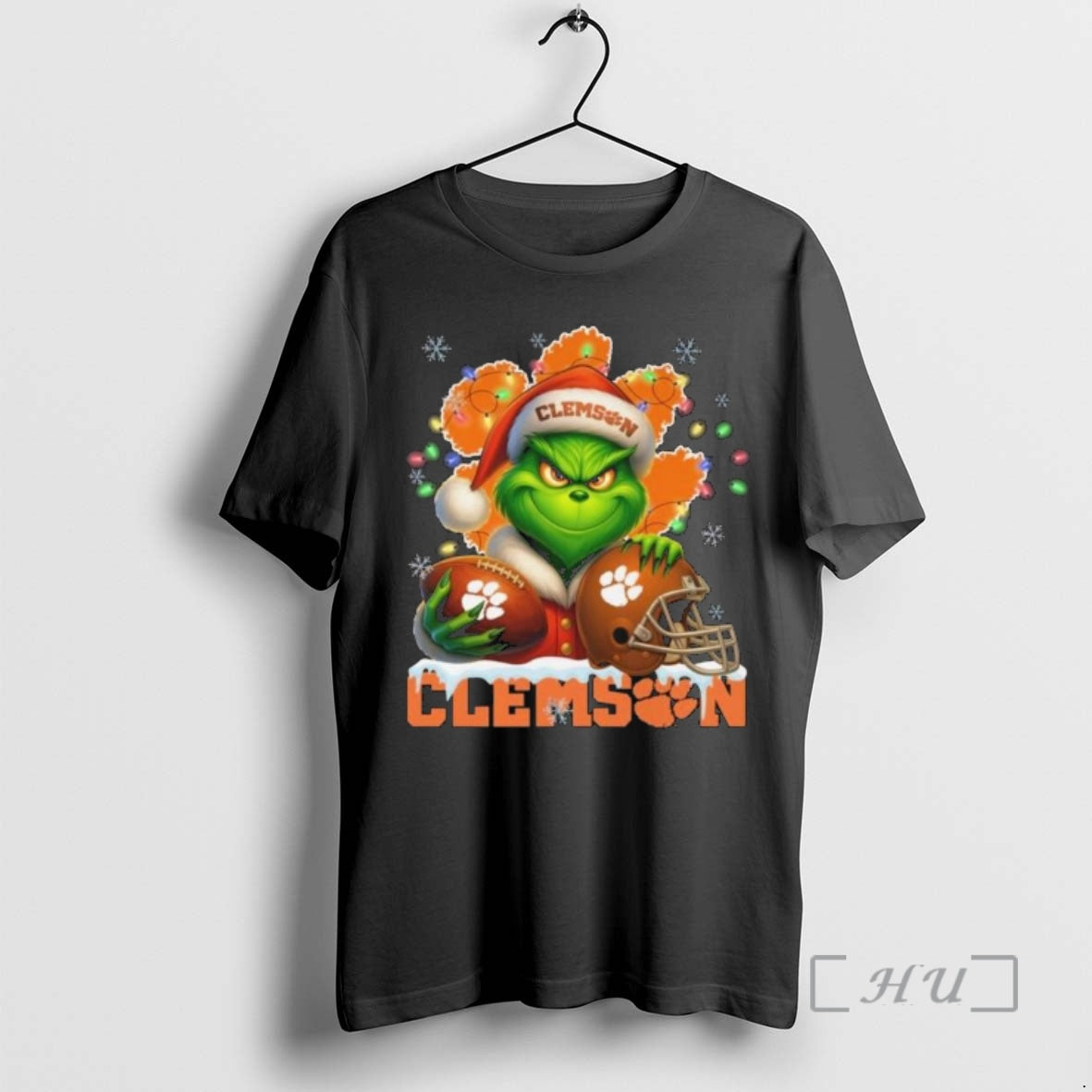 Officials The Grinch X Ball And Helmet Clemson Tigers Merry Christmas 2025 Premium T Shirts