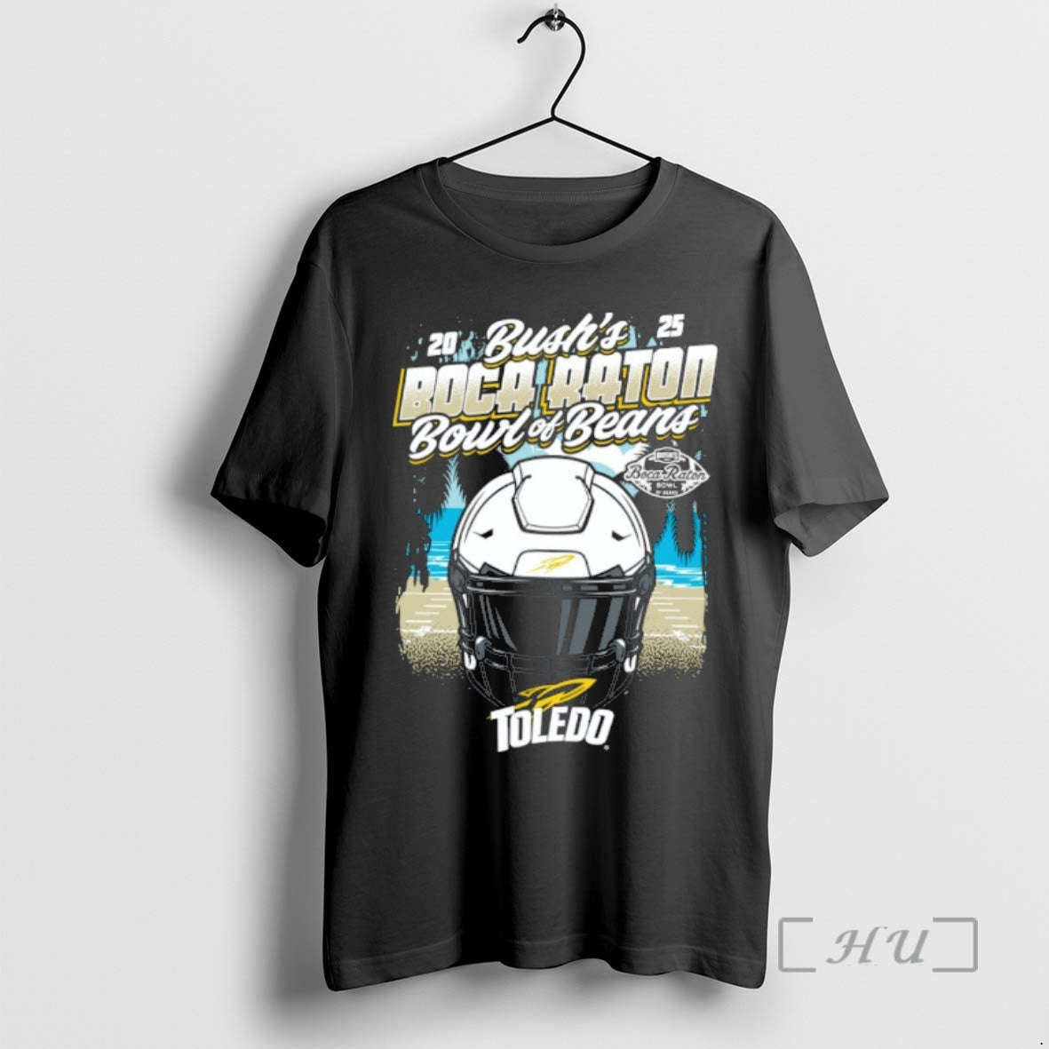 Officials Toledo Rockets 2025 Bushs Boca Raton Bowl Of Beans Helmet Premium T Shirts Sweater