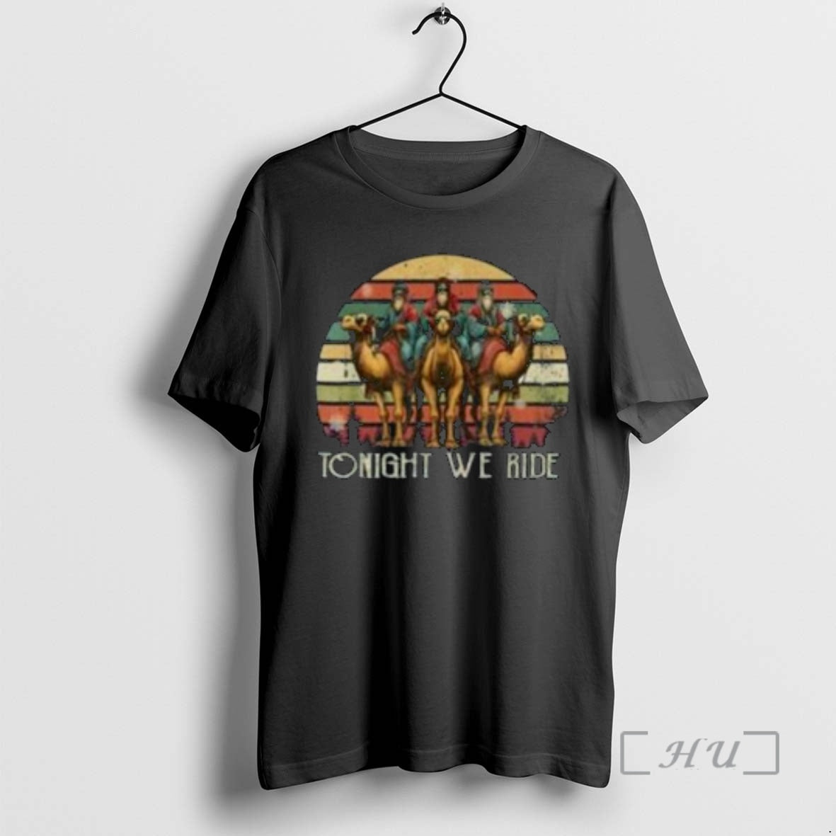 Officials Tonight We Ride 3 Wise Men Christian Christmas Vintage Circle Black Premium T Shirts