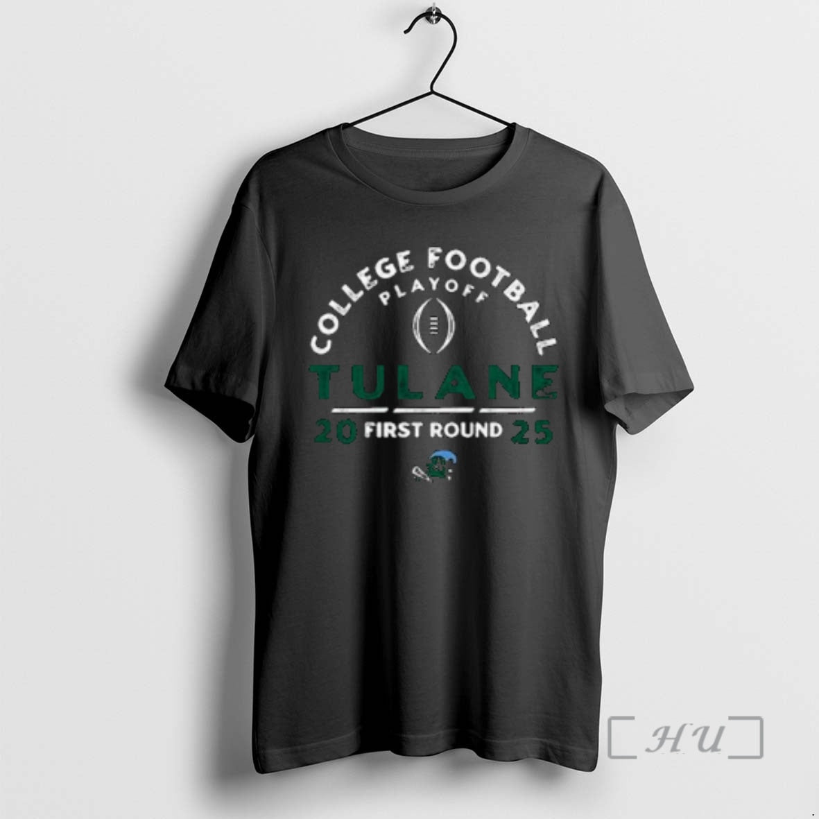 Officials Tulane Green Wave College Football Playoff 2025 First Round Circle Black Premium T Shirts