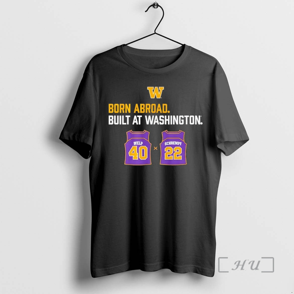 Officials Washington Huskies Born Abroad Built At Washington Schrempf Welp Duo Jersey Premium T Shirts