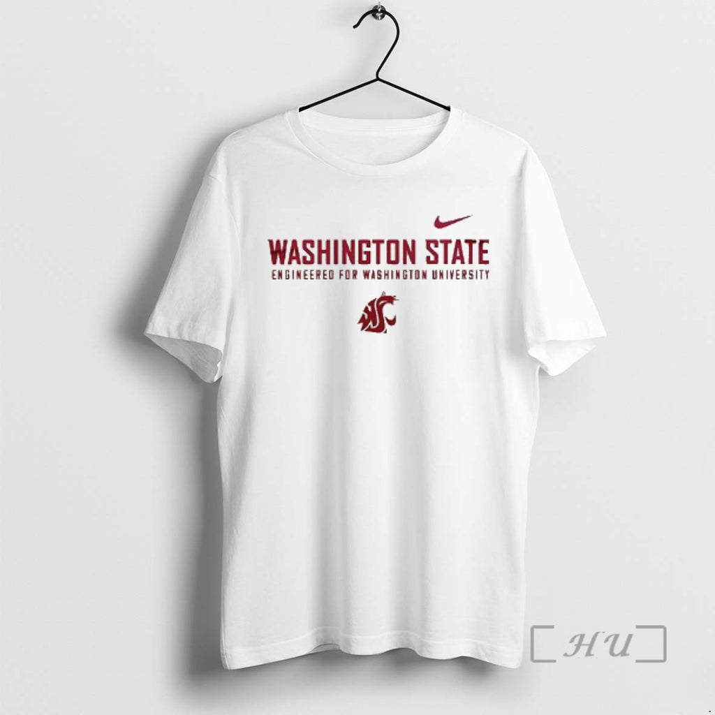 Officials Washington State Cougars Engineered For Washington University Double Sided Graphic Premium T Shirts Sweater