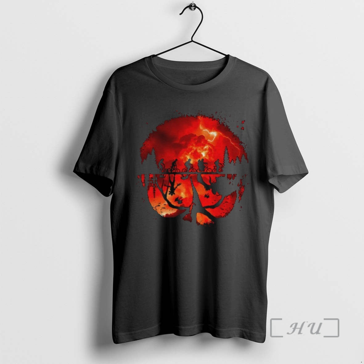 Officials Welcome To The Upside Down Silhouette Sunset 80s Horror Tv Show Premium T Shirts