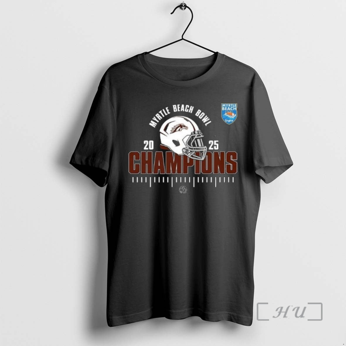 Officials Western Michigan Broncos 2025 Myrtle Beach Bowl Champions Ncaa Football Helmet Premium T Shirts