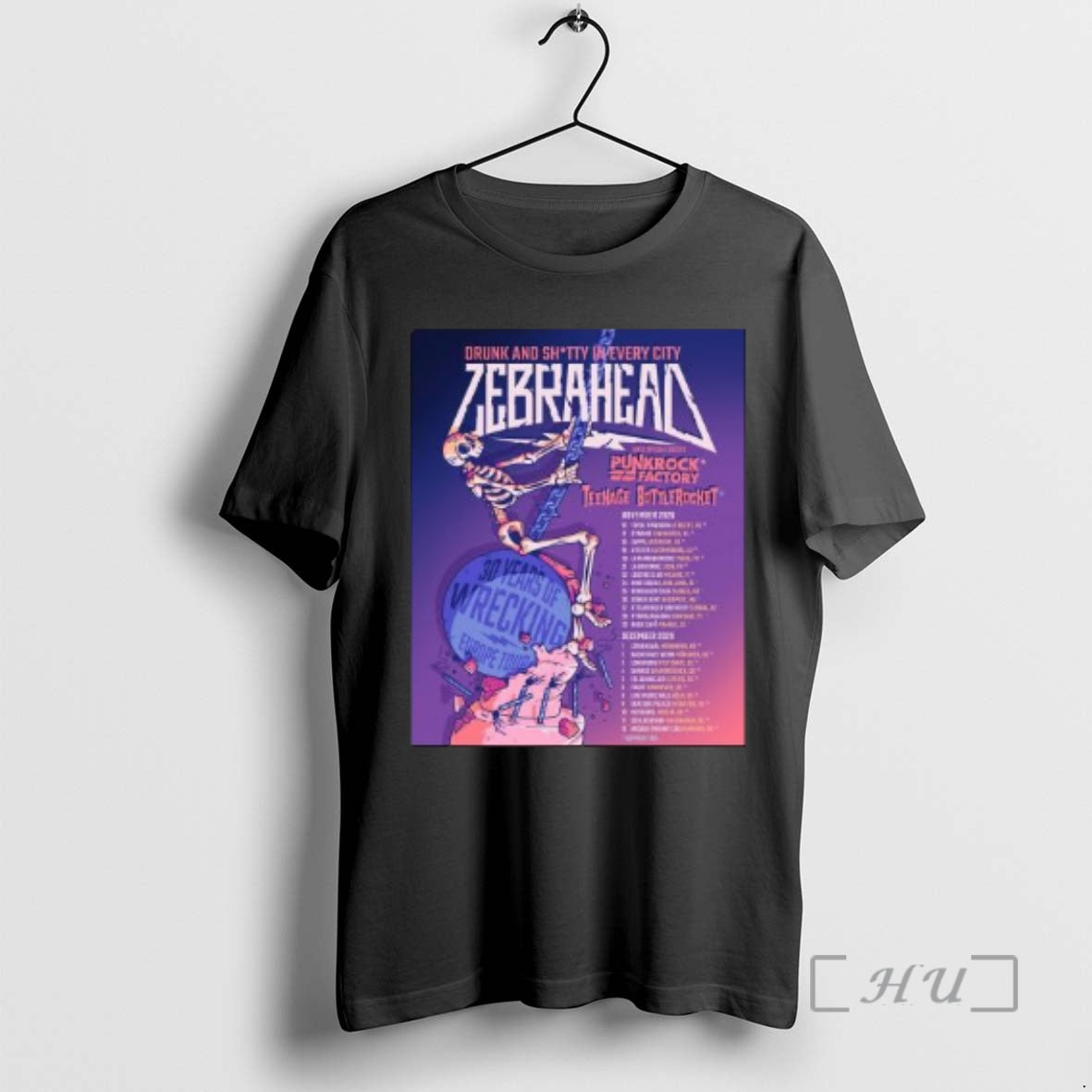 Officials Zebrahead 30 Years Of Wrecking Europe Tour 2026 Circle Black Premium T Shirts Sweater