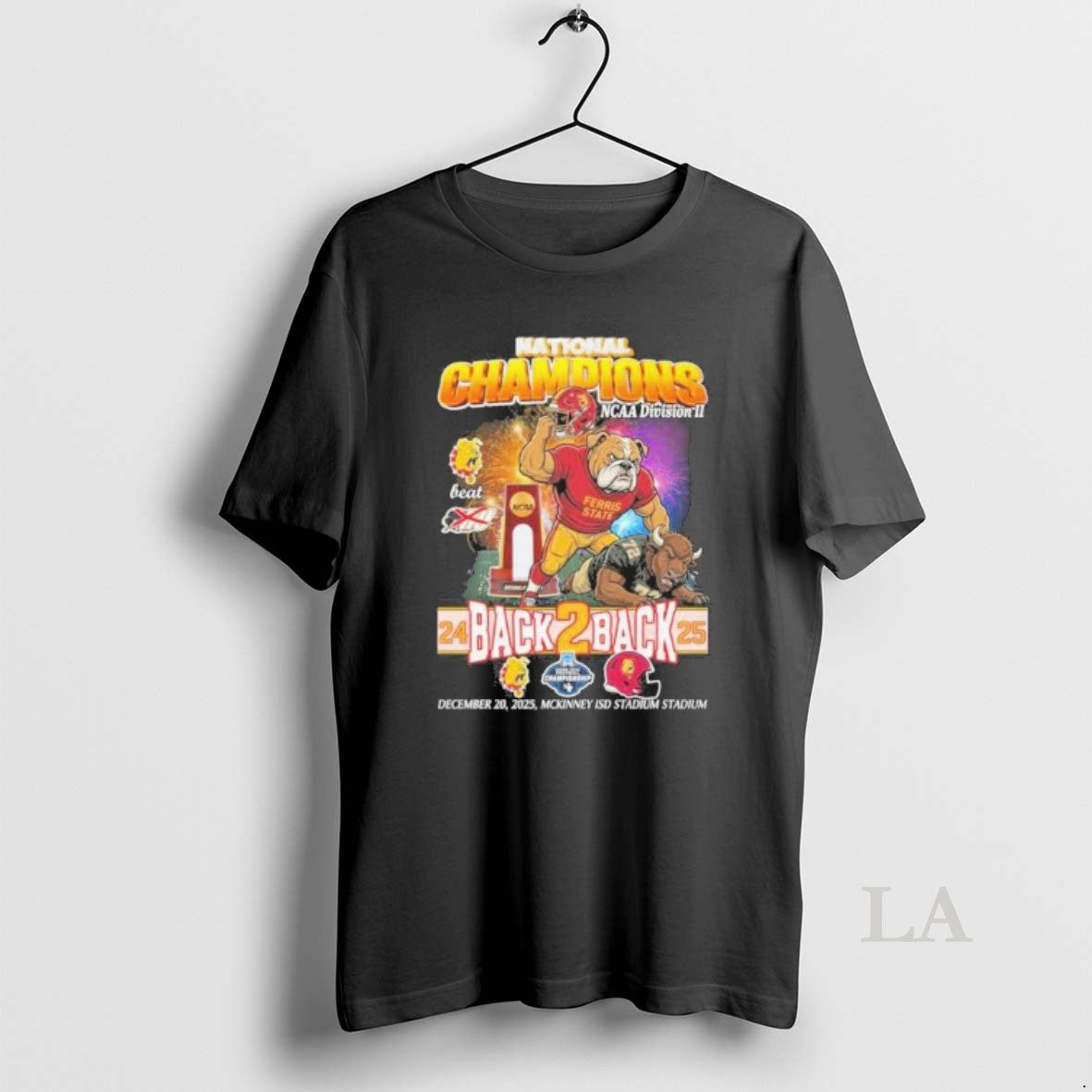 Original Ferris State Bulldogs Mascot Back 2 Back Dii Football National Champions