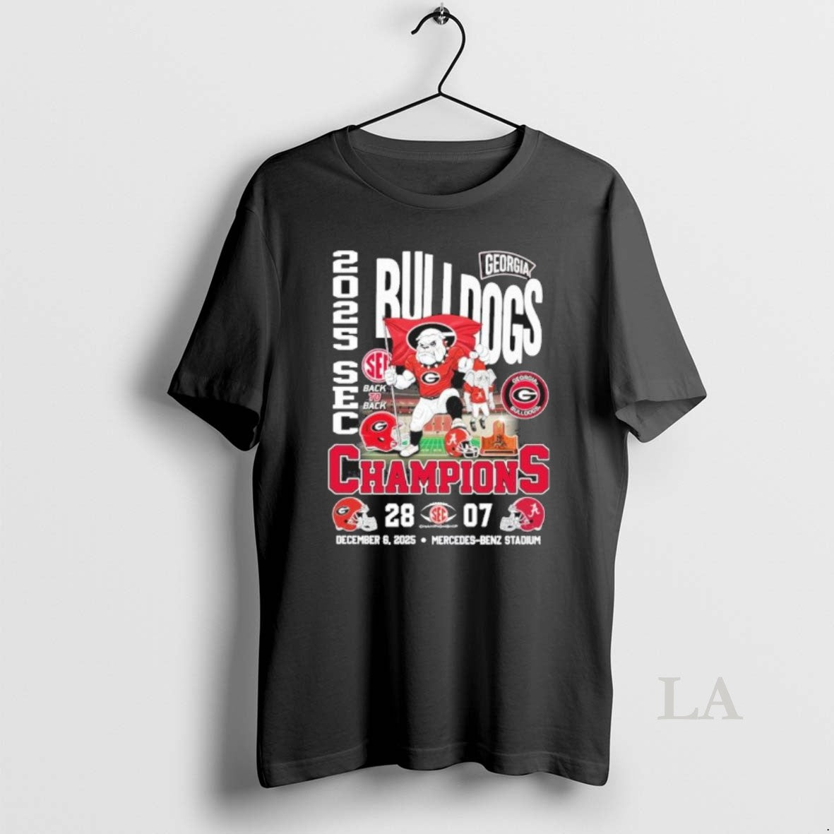 Original Georgia Bulldogs Mascot 2025 Sec Conference Champions 28 7 Score