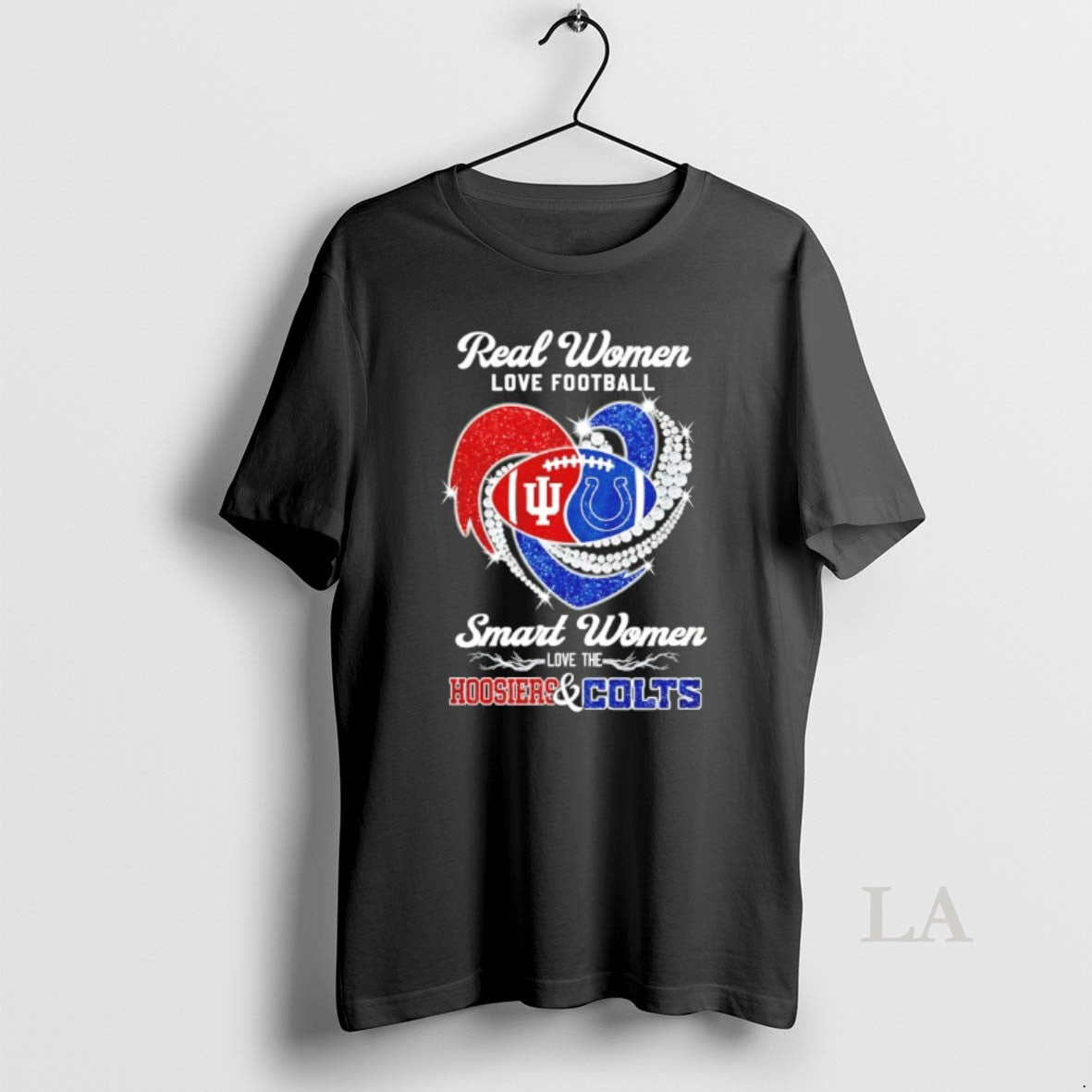 Original Real Women Love Football Smart Women Love The Hoosiers And Colts Diamond Heart