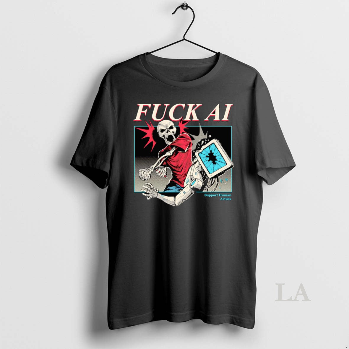Original Skeleton Fuck Ai Support Human Artists