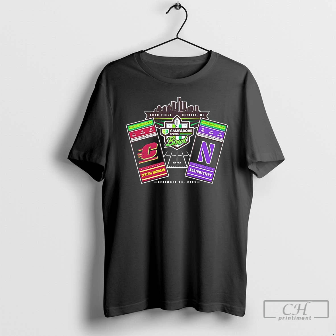 Premium 2025 Gameabove Sports Bowl Central Michigan Chippewas Vs Wildcats Northwestern Ticket T Shirts Sweater