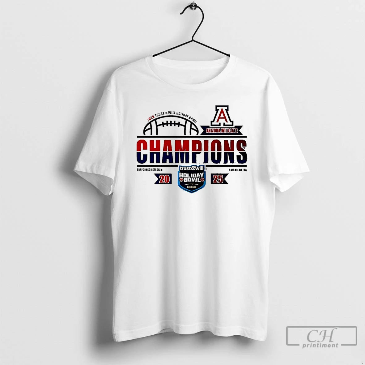 Premium Arizona Wildcats Football 2026 Trust And Will Holiday Bowl Champions Logo T Shirts Sweater