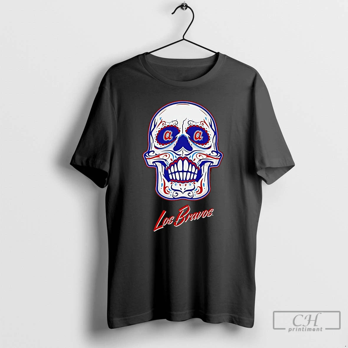 Premium Atlanta Braves Los Bravos Sugar Skull Boxy