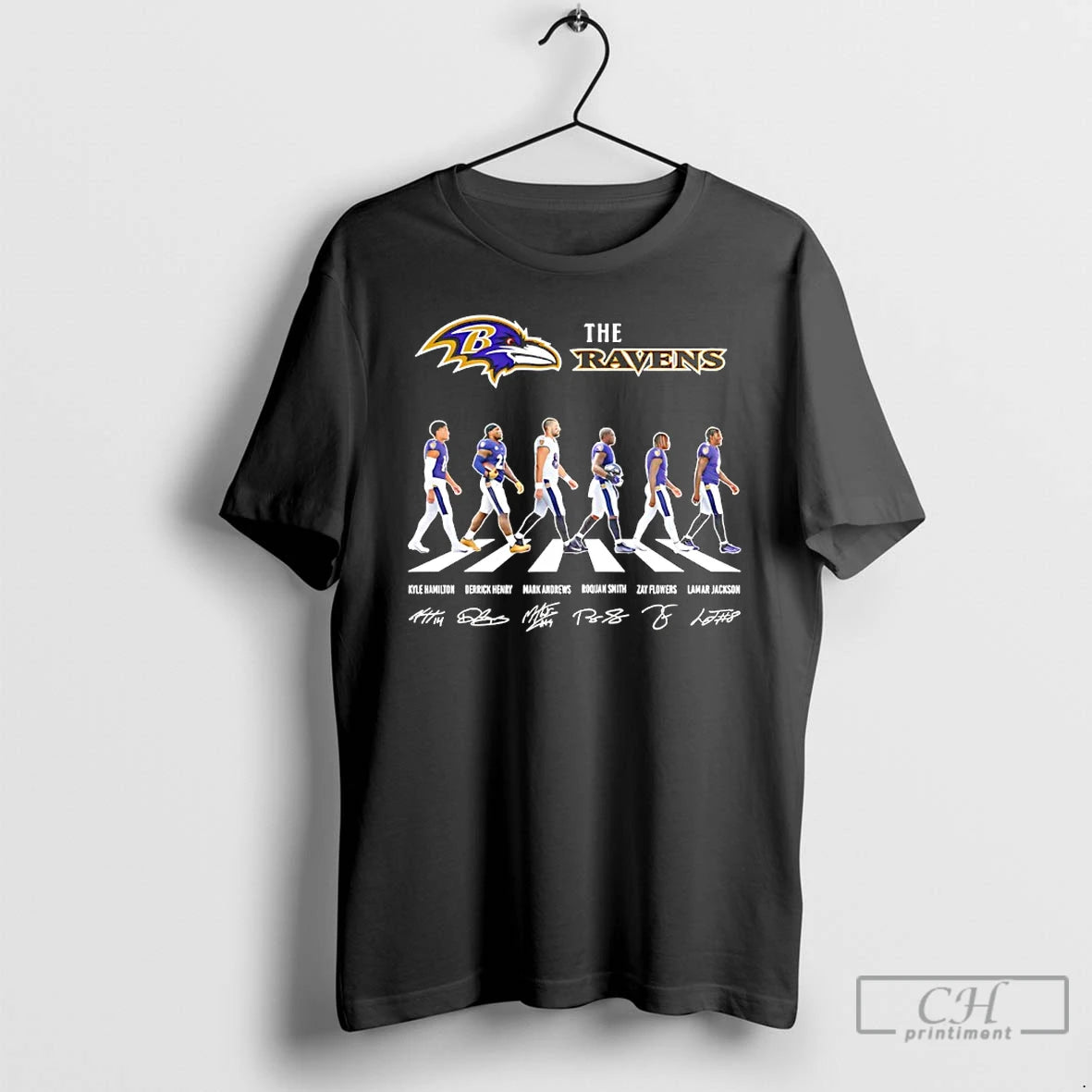 Premium Baltimore Ravens Players Walking Abbey Road Signatures