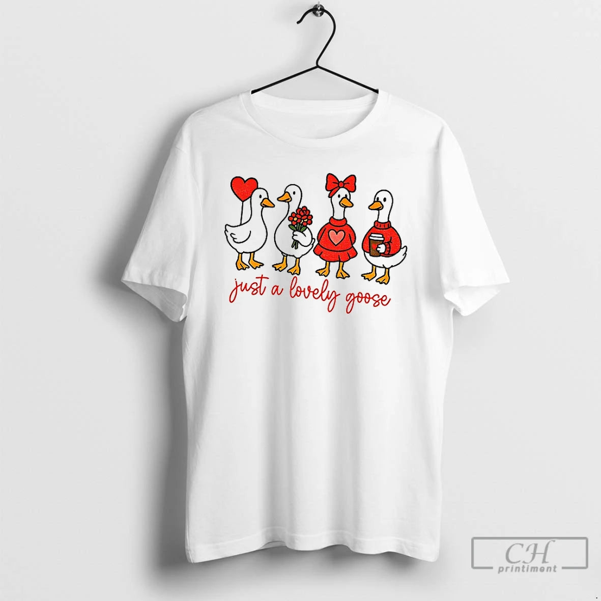 Premium Cute Lovely Goose Coquette Valentine Just A Lovely Goose
