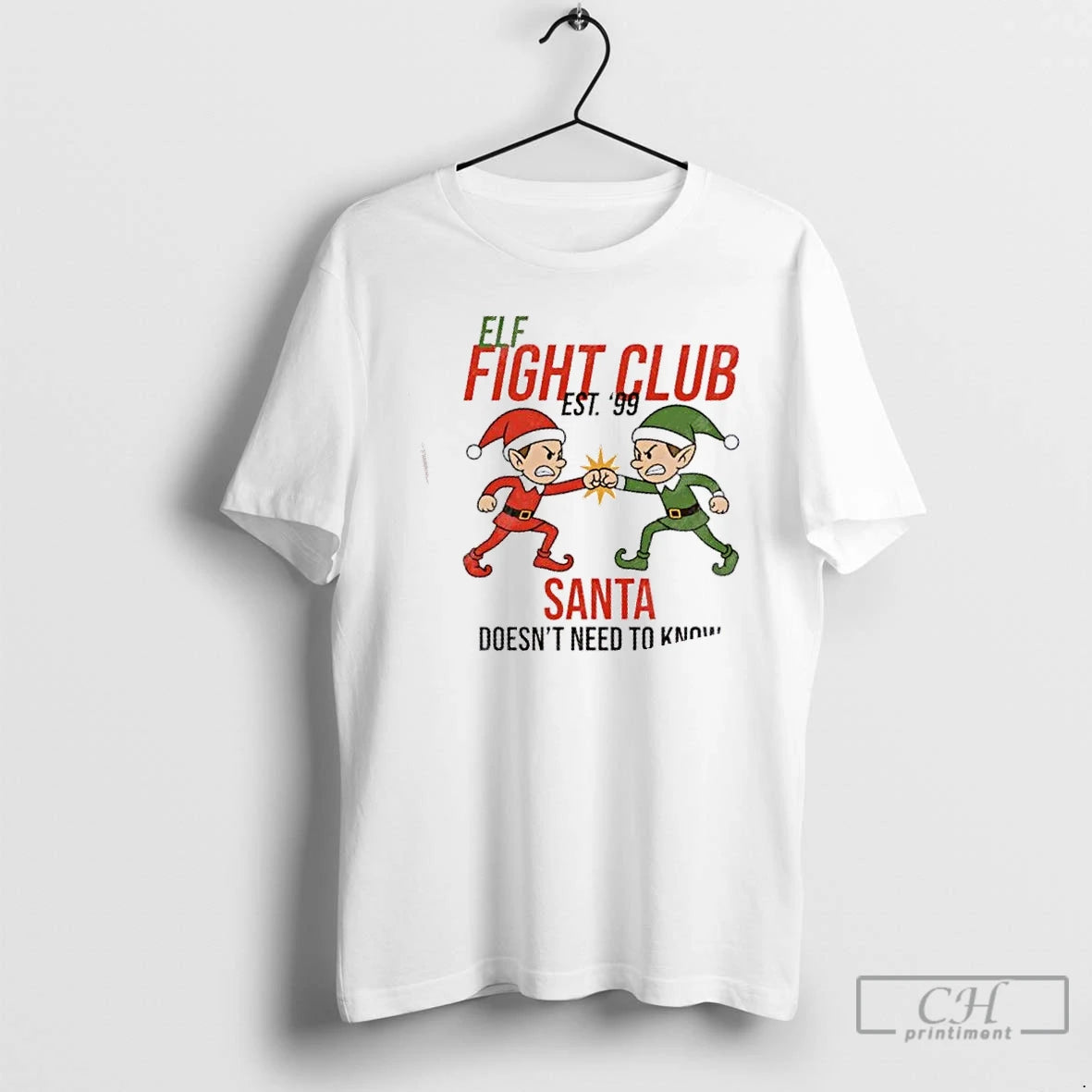 Premium Elf Fight Club Santa Doesnt Need To Know Christmas