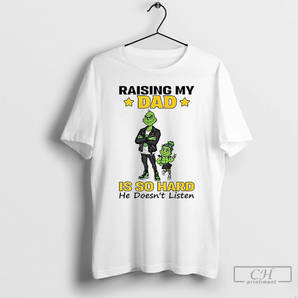 Premium Grinch Raising My Dad Is So Hard He Doesnt Listen Christmas T Shirts Sweater