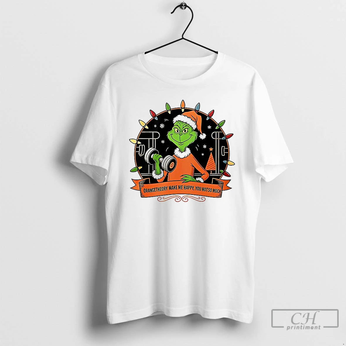 Premium Grinch Santa Orange Theory Make Me Happy You Not So Much Christmas T Shirts