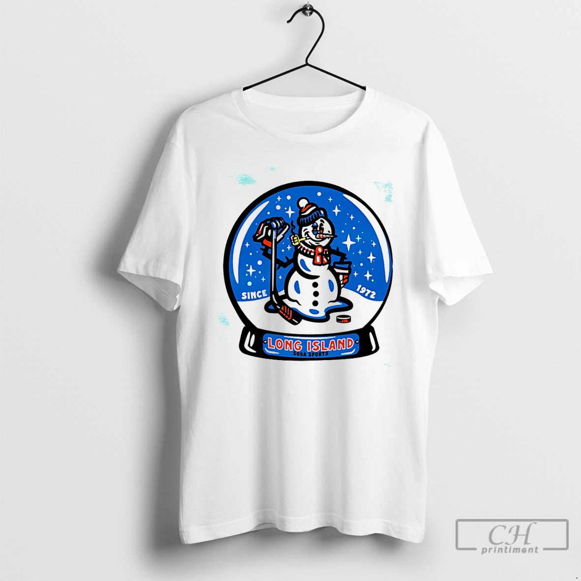 Premium Long Island Hockey Frosty Snowman Snow Globe