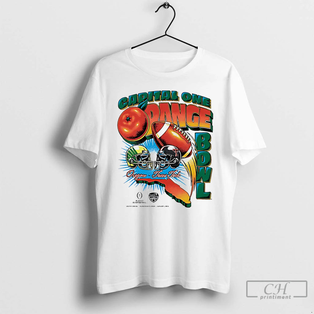 Premium Oregon Vs Texas Tech Capital One Orange Bowl 2026 Vintage Matchup T Shirts Sweater