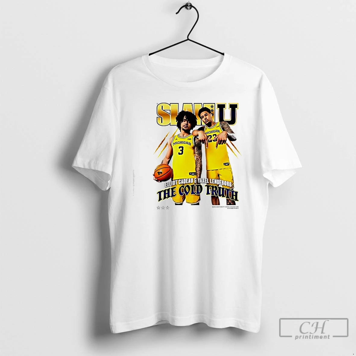 Premium Slam Elliot Cadeau Yaxel Lendeborg The Cold Truth Michigan Jersey