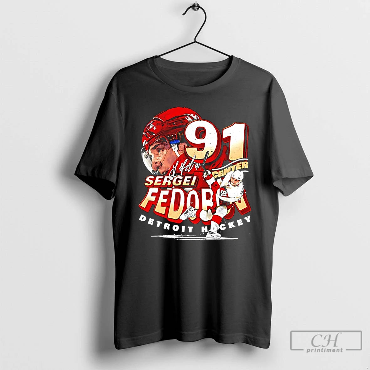 Premium Sergei Fedorov Detroit Red Wings Hockey Graphic