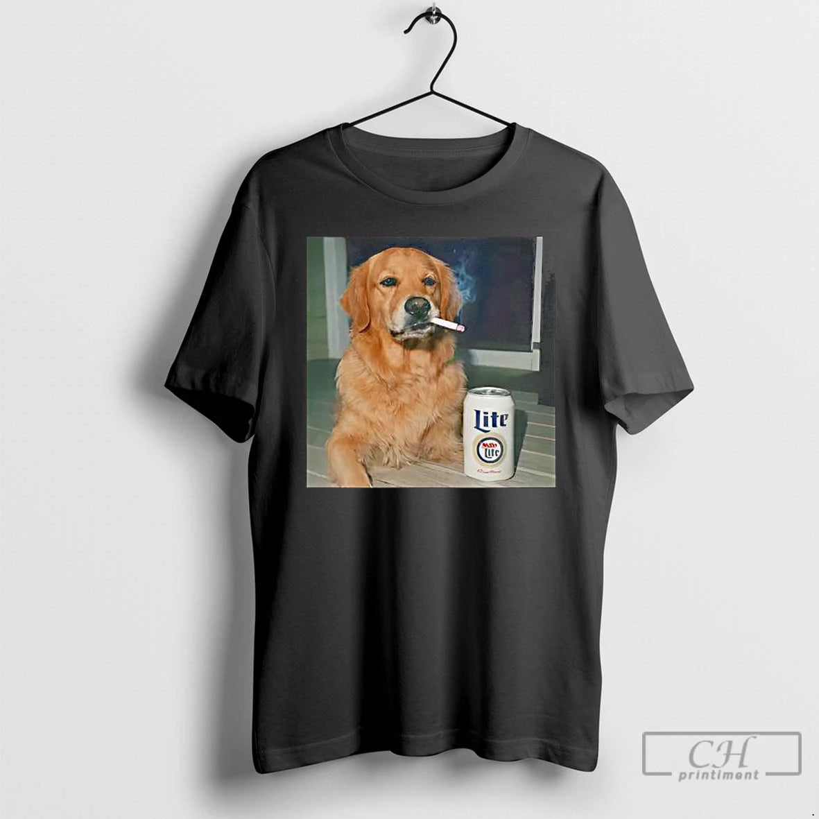 Premium Smoking Golden Retriever Funny Dog Meme