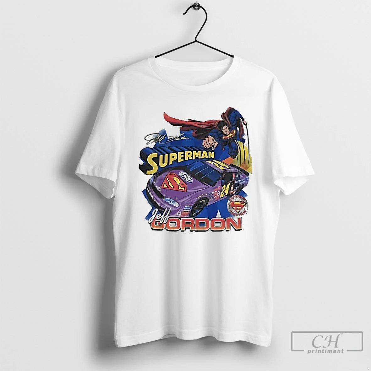 Premium Superman X Jeff Gordon Nascar 90s Racing Signature Vintage