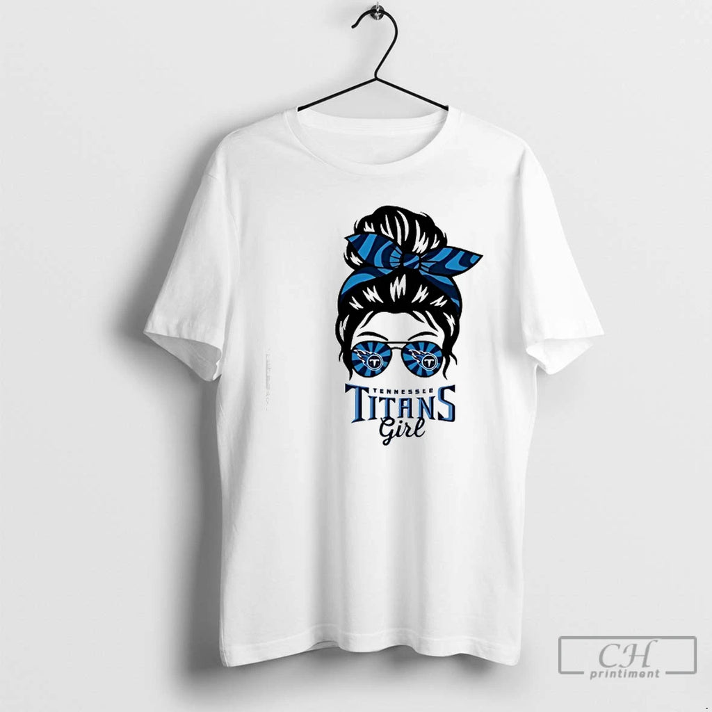 Premium Tennessee Titans Girl Messy Bun Glasses