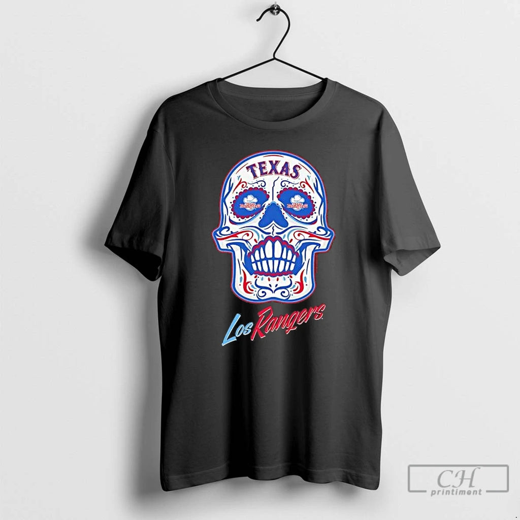 Premium Texas Rangers Sugar Skull Los Rangers