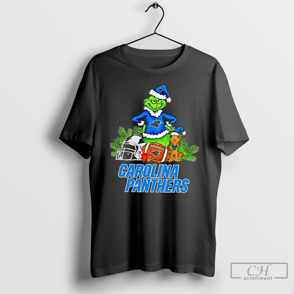 Premium The Grinch And Max Carolina Panthers Christmas Helmet Items