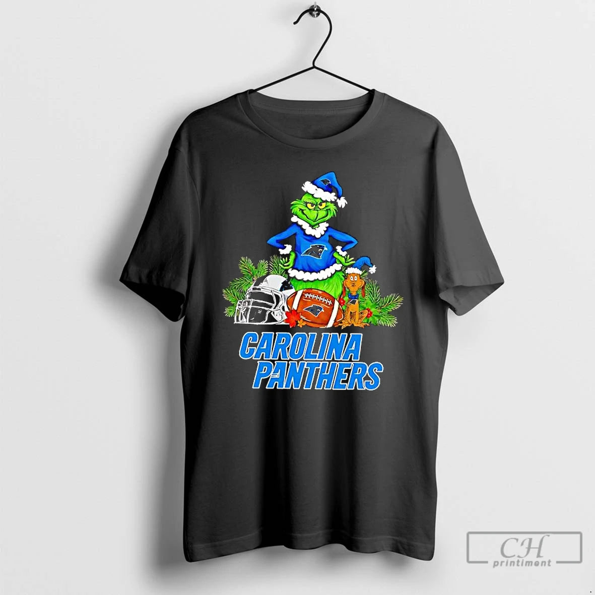 Premium The Grinch And Max Carolina Panthers Christmas Helmet Items