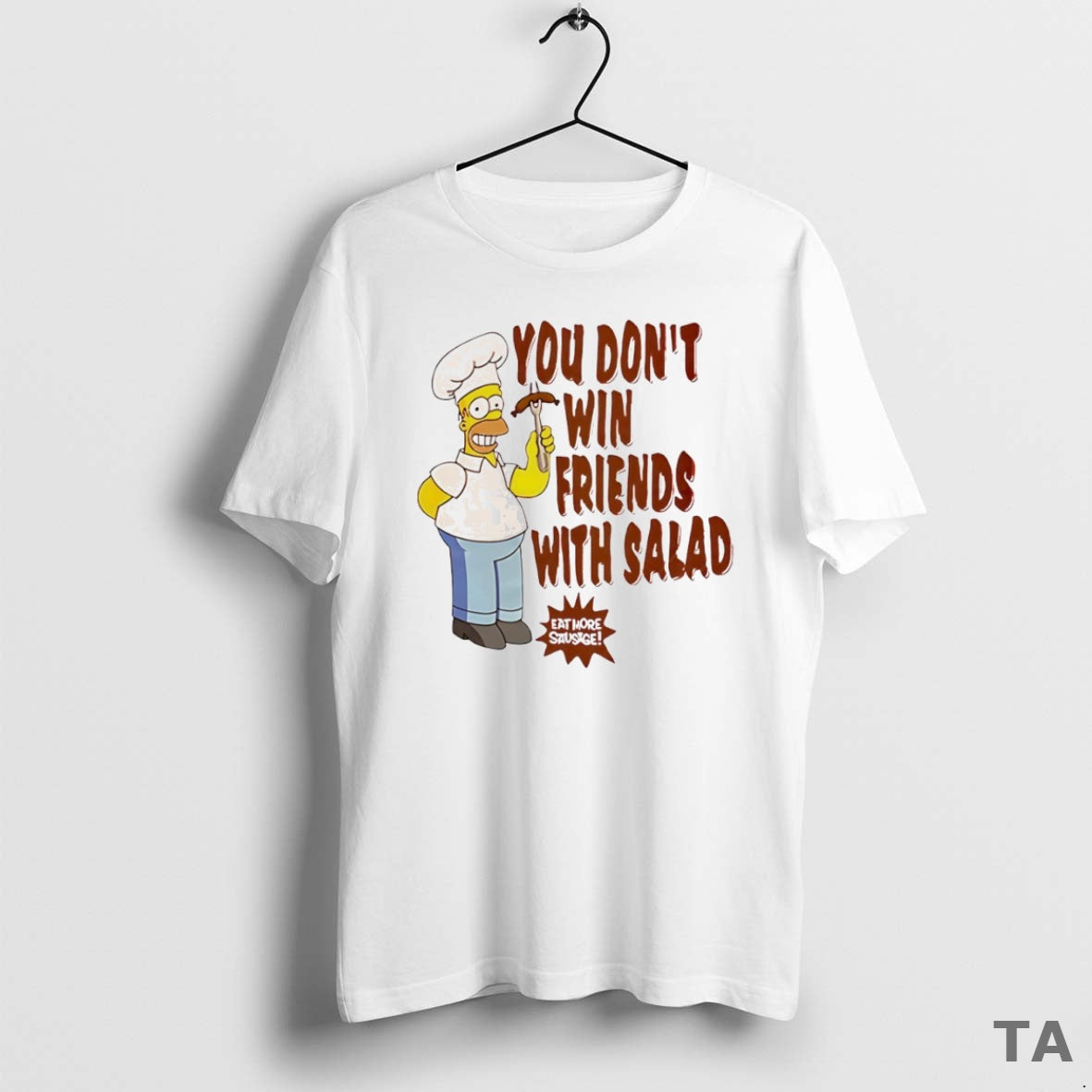 Top Homer Simpsons You Dont Win Friends With Salad Circle T Shirt Sweater