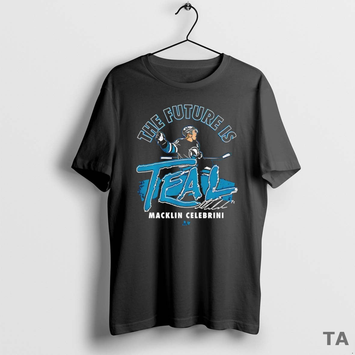 Top Macklin Celebrini San Jose Sharks Hockey The Future Is Teal Signature T Shirt Sweater