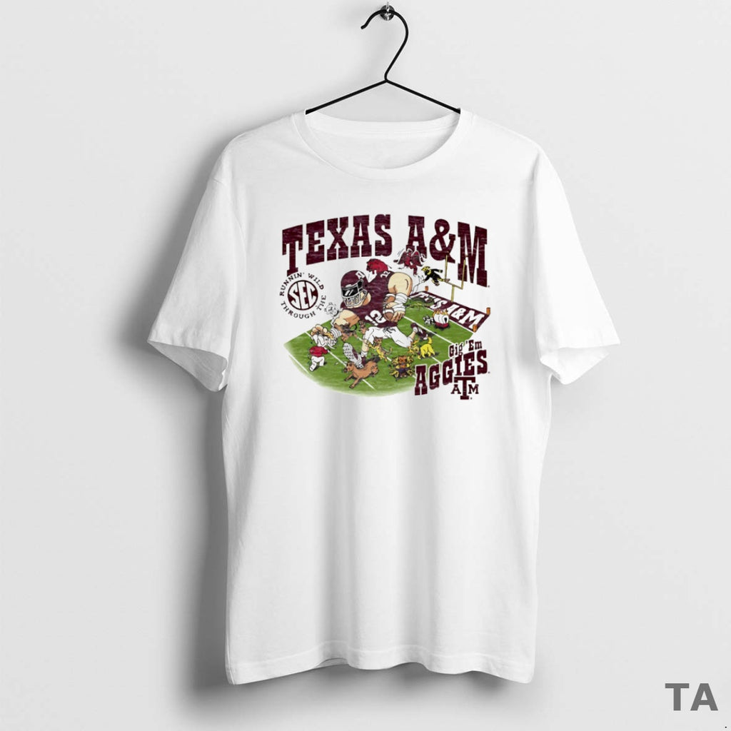 Top Runnin Wild Sec Cig Em Texas A And M Aggies Mascot Running Circle