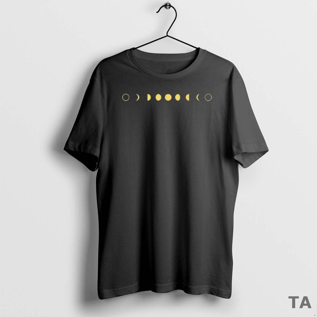 Top Two Wolves Wine Moon Phase T Shirt Sweater