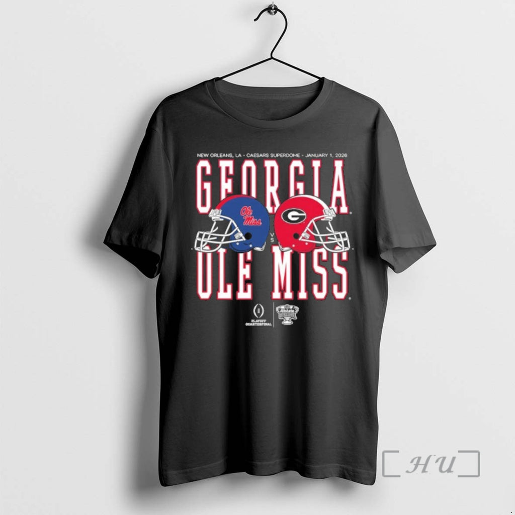 Trending Allstate Sugar Bowl 2026 Ole Miss Vs Georgia Helmet Matchup Premium T Shirts Sweater