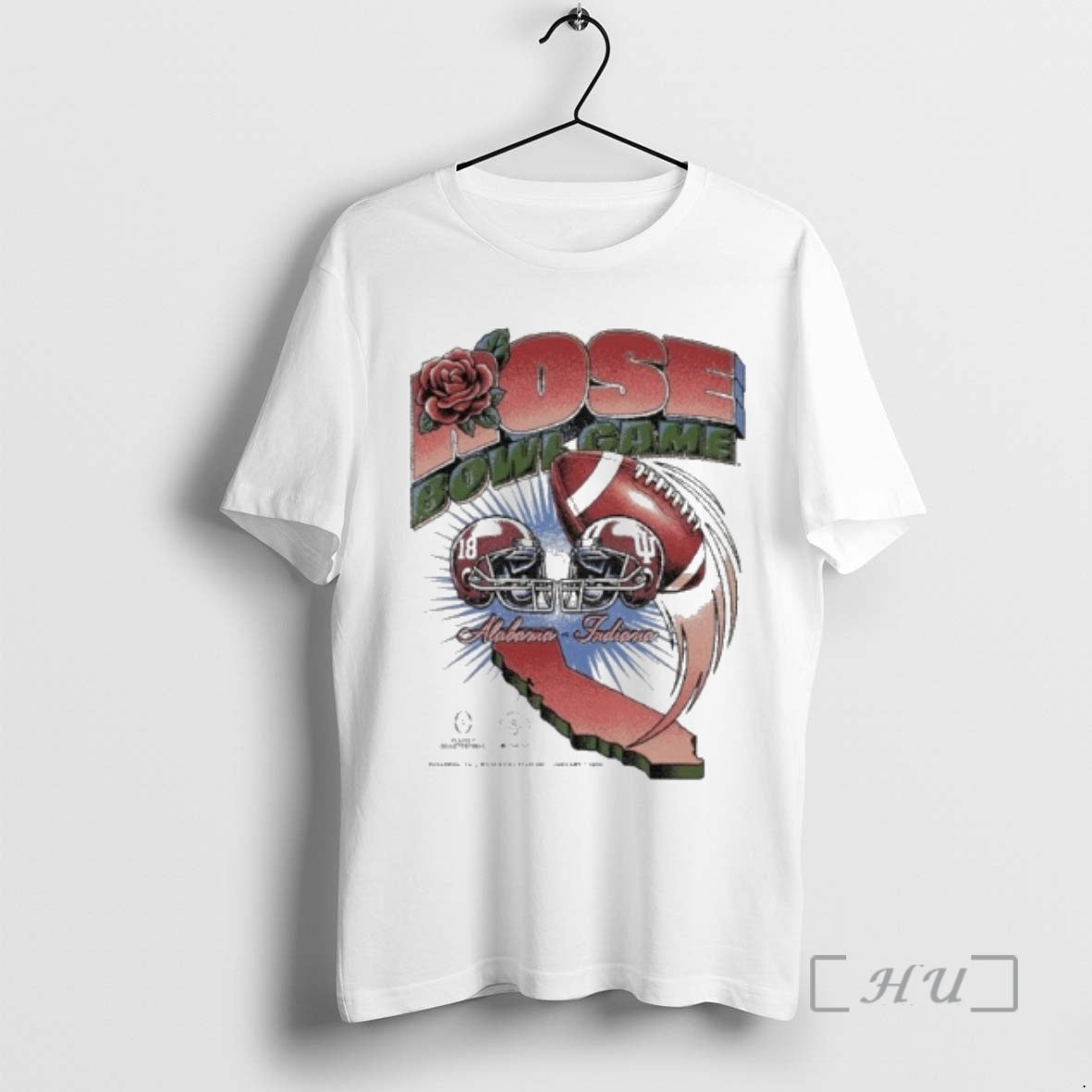 Trending California Map Rose Bowl Game 2026 Alabama Vs Indiana Vintage Matchup Premium T Shirts